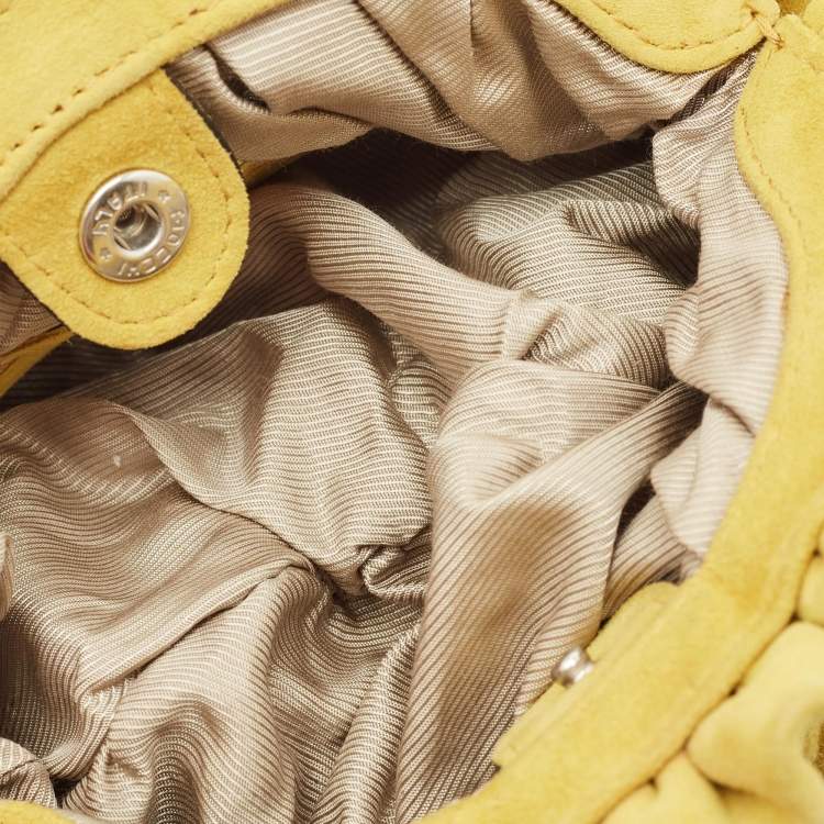 Pre Owned Marni Yellow Raffled Suede Pouch