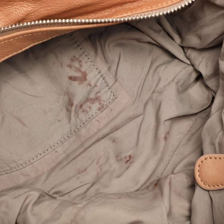Pre Owned Marni Beige/Brown Leather Drawstring Satchel
