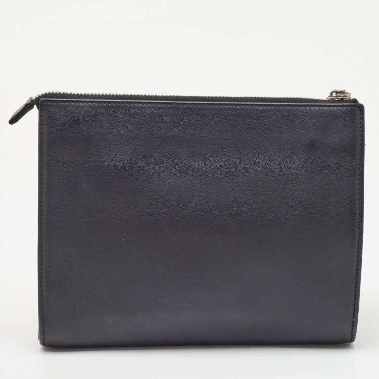 Pre Owned Marni Tri Color Canvas and Leather Wristlet Pouch