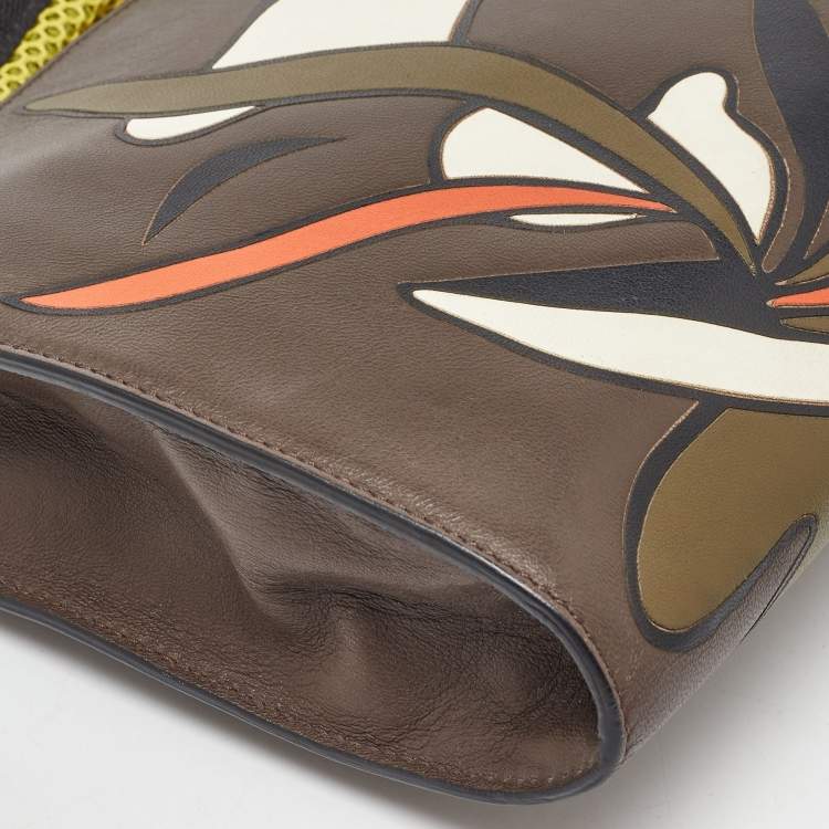 Pre Owned Marni Multicolor Leather Zip Wristlet Pouch