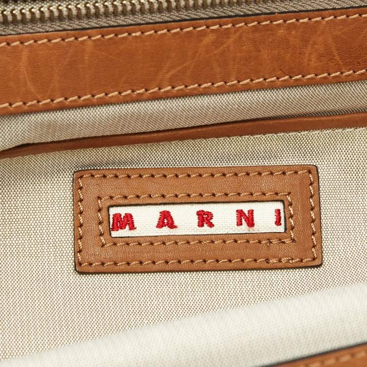 Pre Owned Marni Purple/Silver Fabric Embroidered Frame Shoulder Bag