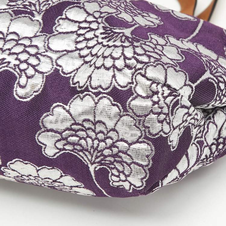 Pre Owned Marni Purple/Silver Fabric Embroidered Frame Shoulder Bag