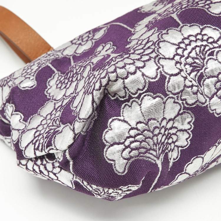 Pre Owned Marni Purple/Silver Fabric Embroidered Frame Shoulder Bag