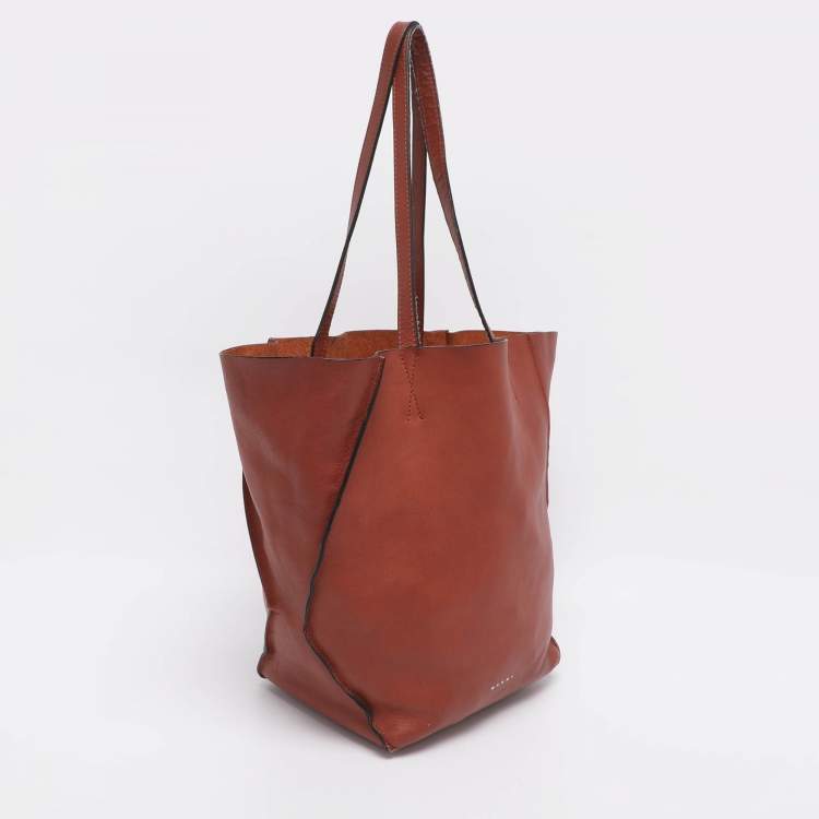 Pre Owned Marni Brown Leather Tote