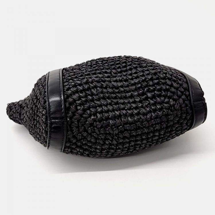 Pre Owned Marni Black Raffia Marni raffia-effect trunkaru beach bag