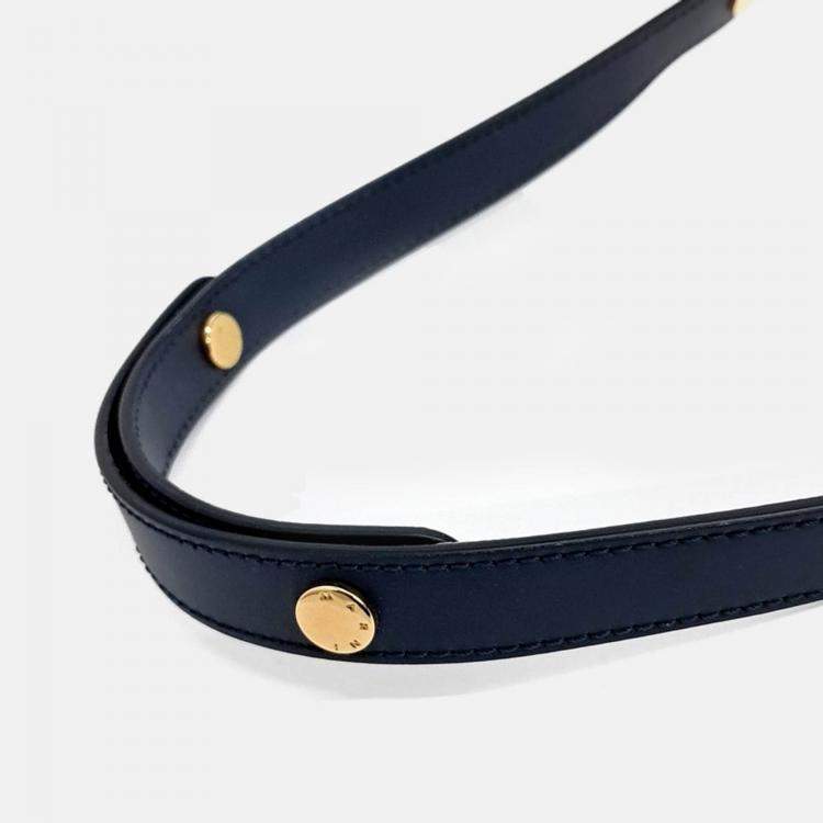 Pre Owned Marni Navy Blue Leather trunk bag