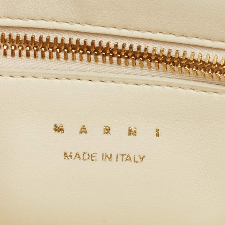 Pre Owned Marni Tan Leather Prisma Shoulder Bag