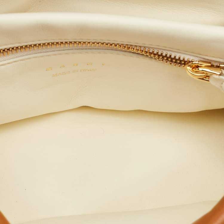 Pre Owned Marni Tan Leather Prisma Shoulder Bag