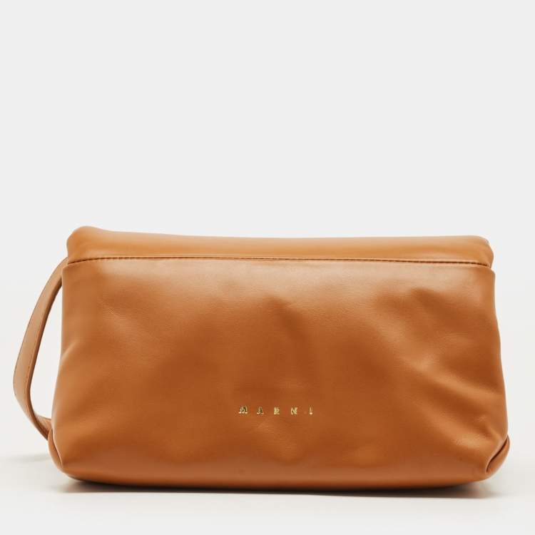 Pre Owned Marni Tan Leather Prisma Shoulder Bag