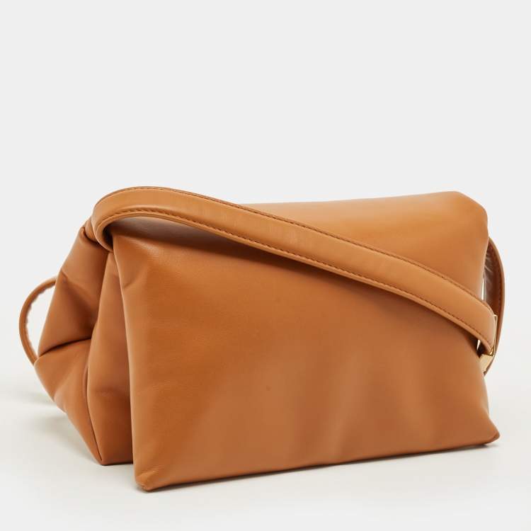 Pre Owned Marni Tan Leather Prisma Shoulder Bag