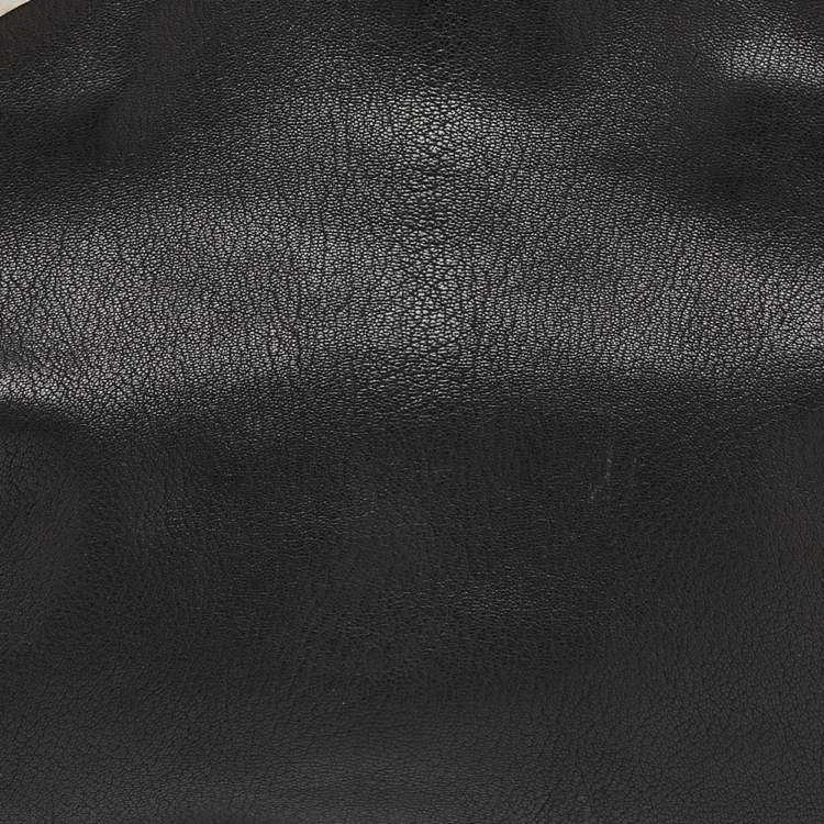 Pre Owned Marni Black Leather Oversized Foldover Frame Clutch