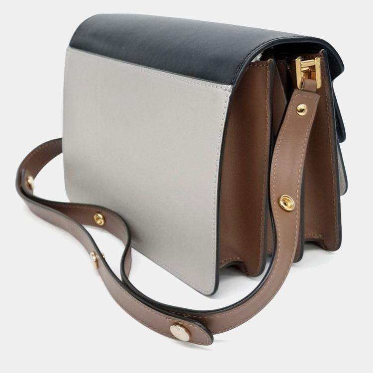 مملوكة مسبقًا Marni Black Grey Leather trunk bag