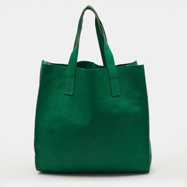 Pre Owned Marni Green Leather Vertical Tote