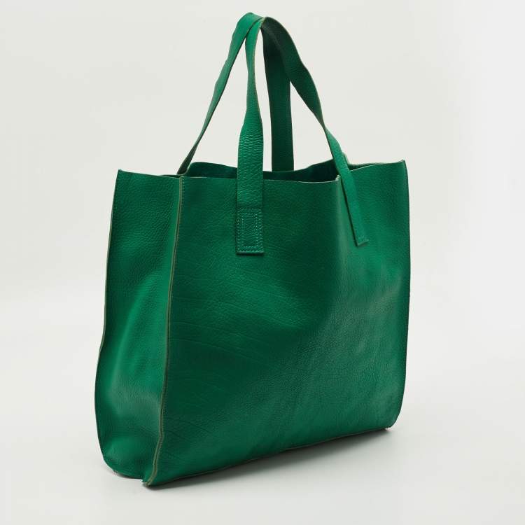 Pre Owned Marni Green Leather Vertical Tote