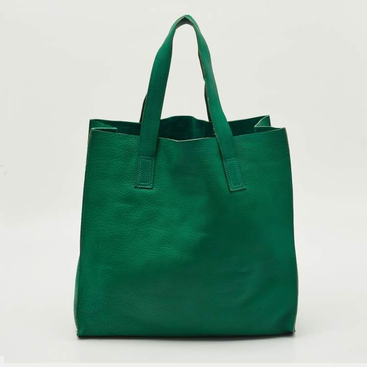 Pre Owned Marni Green Leather Vertical Tote