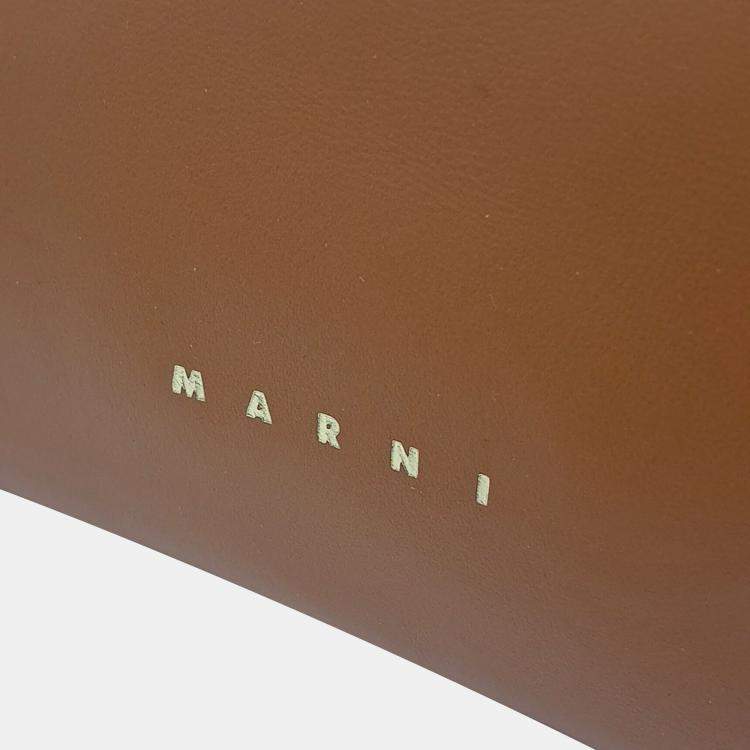Pre Owned Marni Brown Leather Prisma Shoulder Bag Small