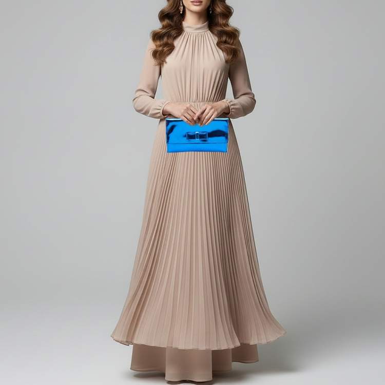 Pre Owned Marni Bow Blue Glossy Leather Flap Clutch