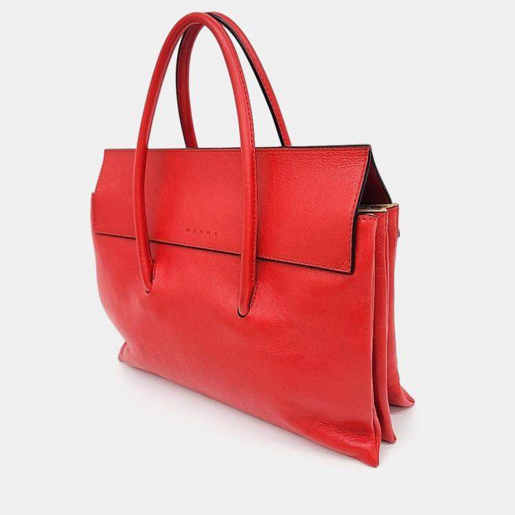 مملوكة مسبقًا Marni Red Leather Marni tote and shoulder bag