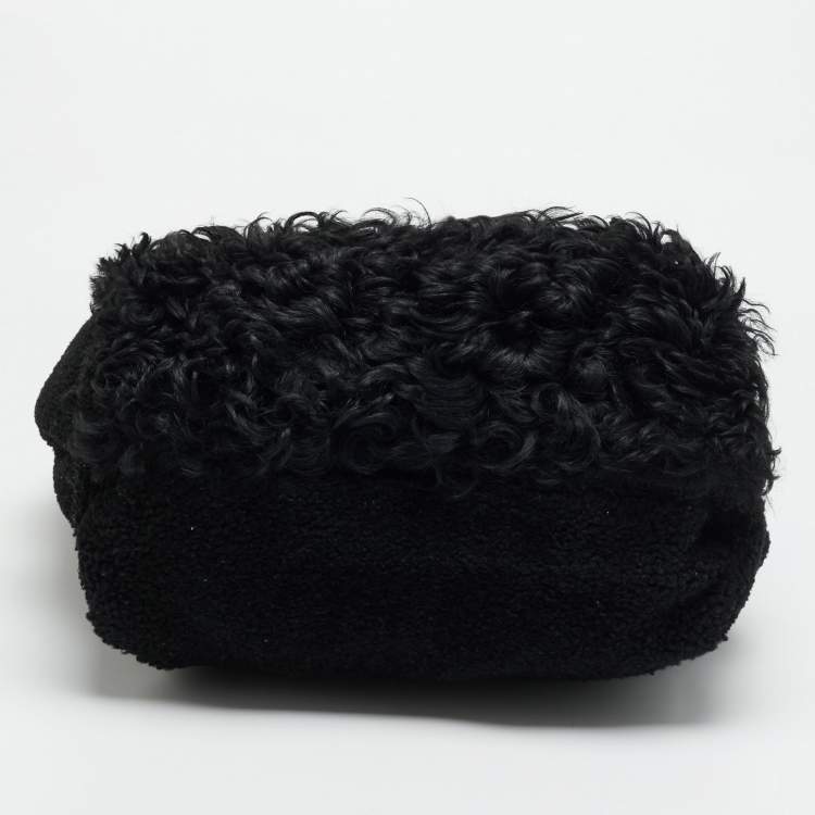 Pre Owned Marni Black Shearling and Fur Vertical Tote