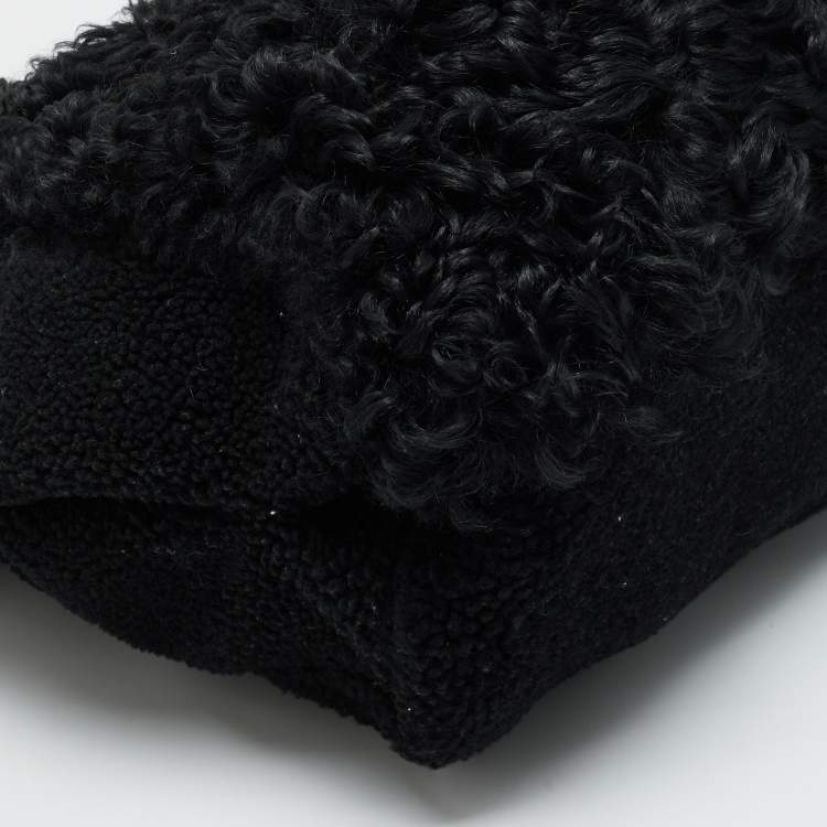 Pre Owned Marni Black Shearling and Fur Vertical Tote