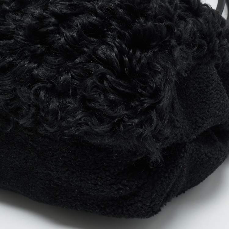 Pre Owned Marni Black Shearling and Fur Vertical Tote