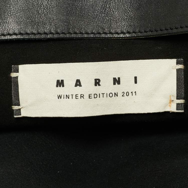 Pre Owned Marni Black Shearling and Fur Vertical Tote
