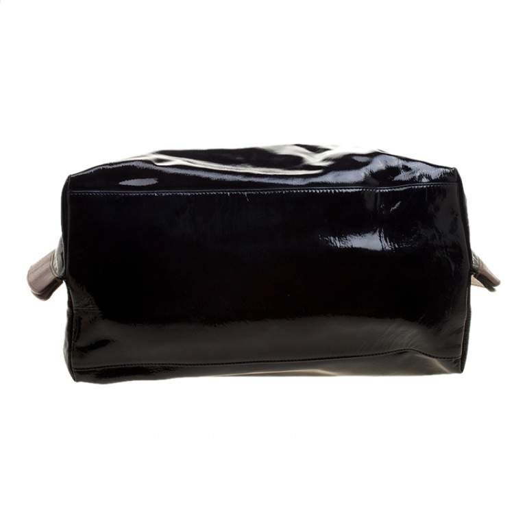 Pre Owned Marni Black/Brown Patent Leather Tote