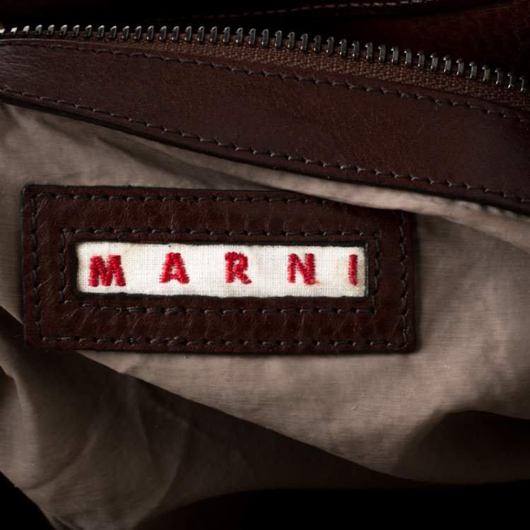 Pre Owned Marni Green/Brown Patent Leather New Balloon Hobo