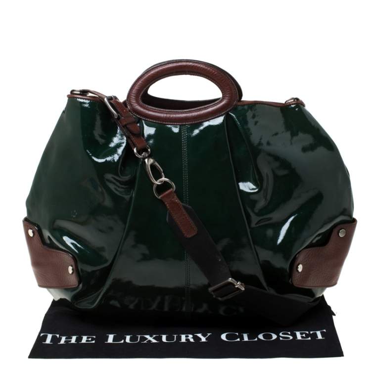 Pre Owned Marni Green/Brown Patent Leather New Balloon Hobo