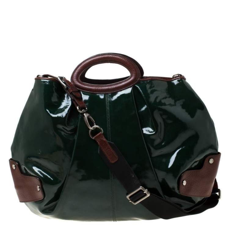 BY FAR Mini Soho Patent-leather Bag in Green | Lyst