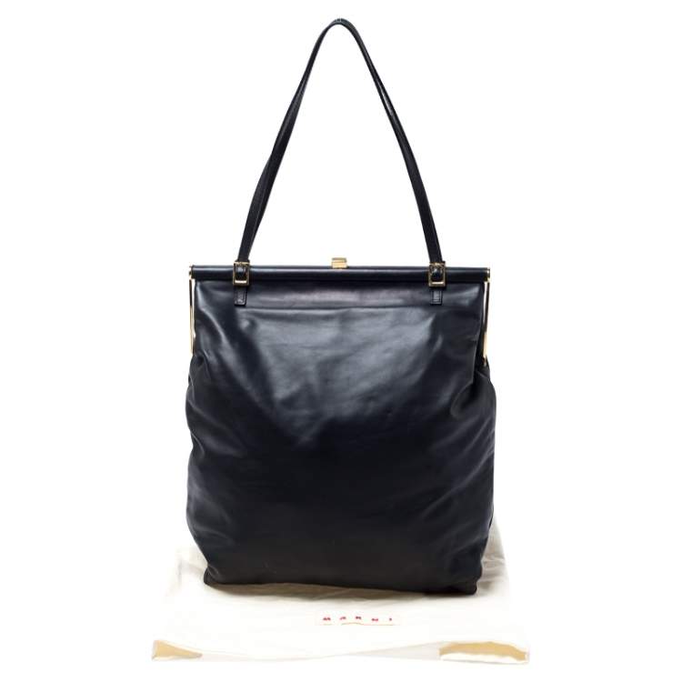 Pre Owned Marni Black Leather Frame Bag