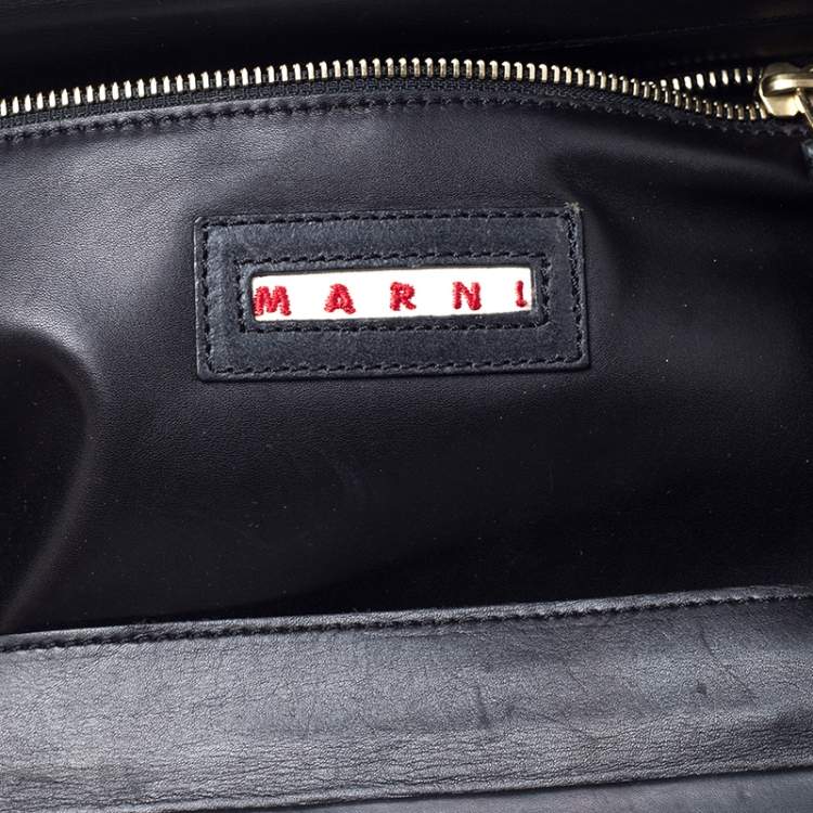Pre Owned Marni Black Leather Frame Bag