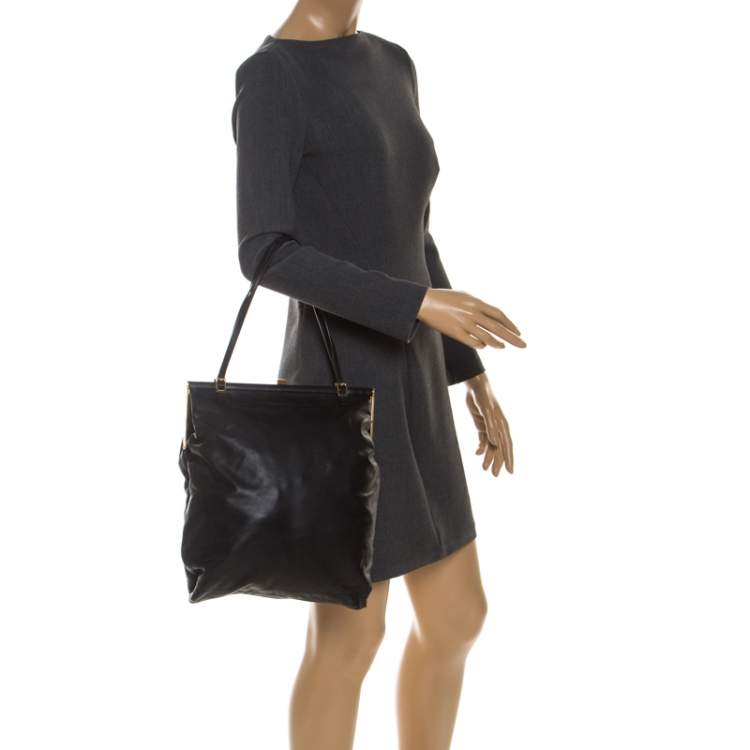 Pre Owned Marni Black Leather Frame Bag