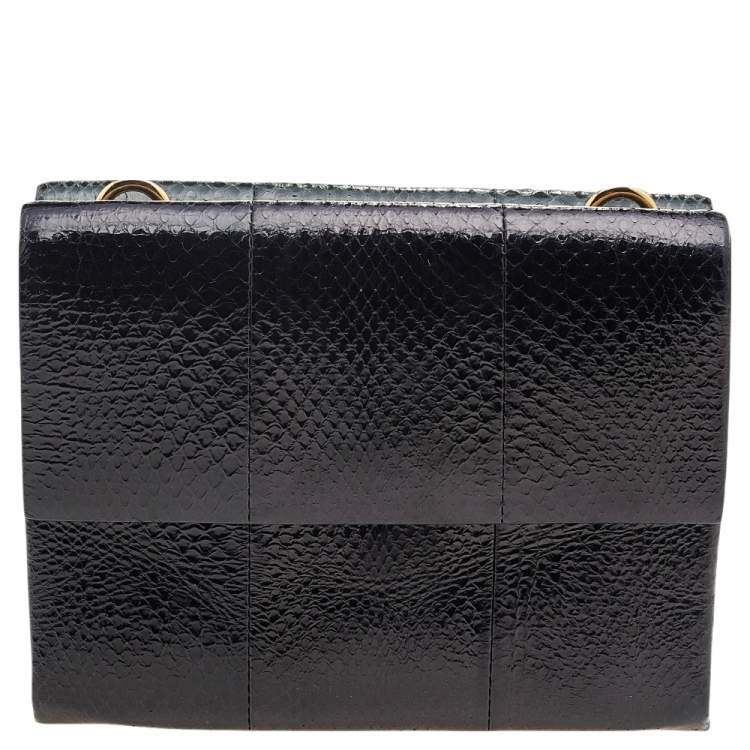Pre Owned Marni Green/Black Python Trunk Shoulder Bag