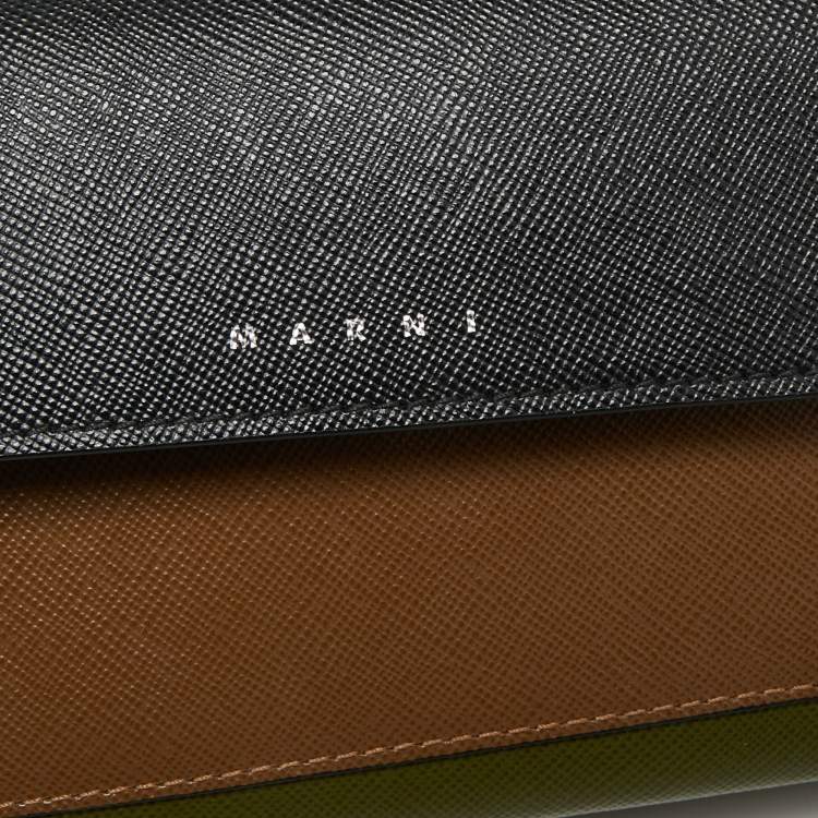 Pre Owned Marni Multicolor Leather Fold Over Pochette Bag
