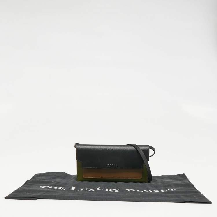 Pre Owned Marni Multicolor Leather Fold Over Pochette Bag