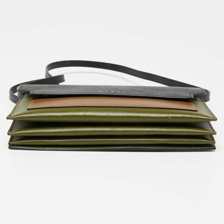 Pre Owned Marni Multicolor Leather Fold Over Pochette Bag
