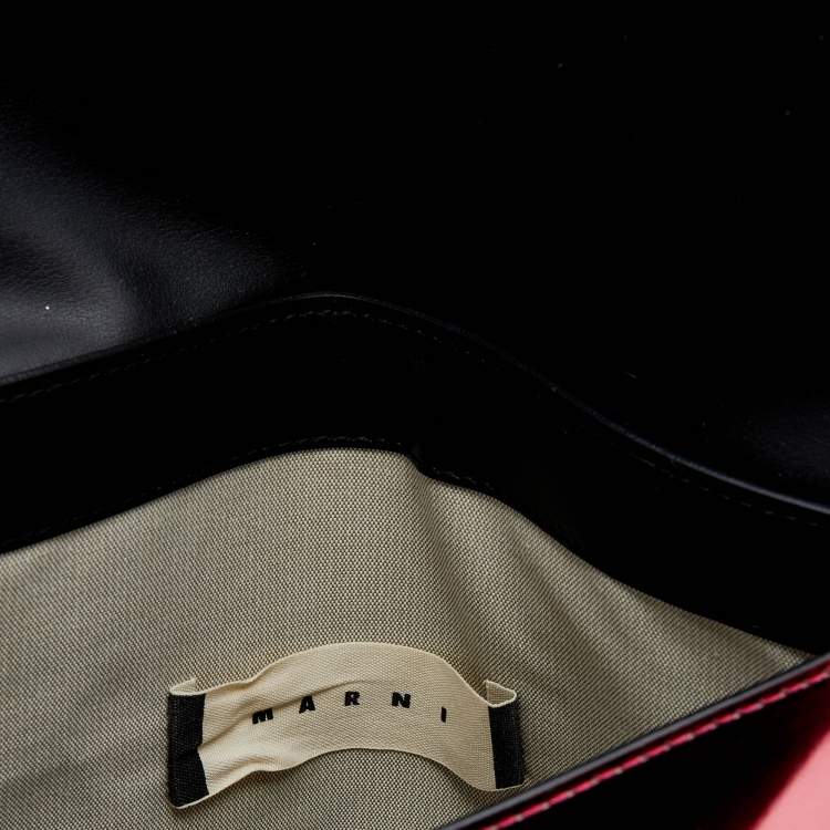 Pre Owned Marni Metallic Pink Patent Leather Bow Clutch