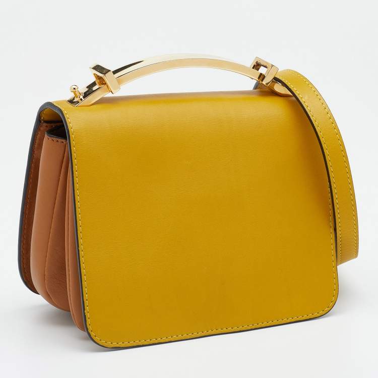 مملوكة مسبقًا Marni Yellow/Caramel Leather Crossbody Bag