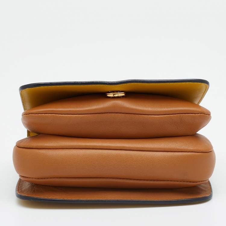 مملوكة مسبقًا Marni Yellow/Caramel Leather Crossbody Bag