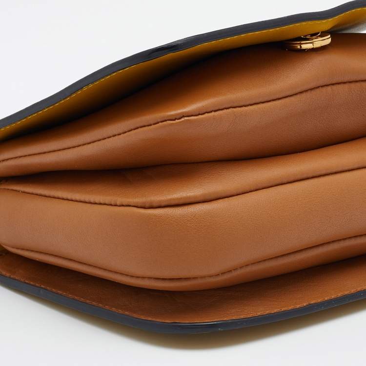 مملوكة مسبقًا Marni Yellow/Caramel Leather Crossbody Bag