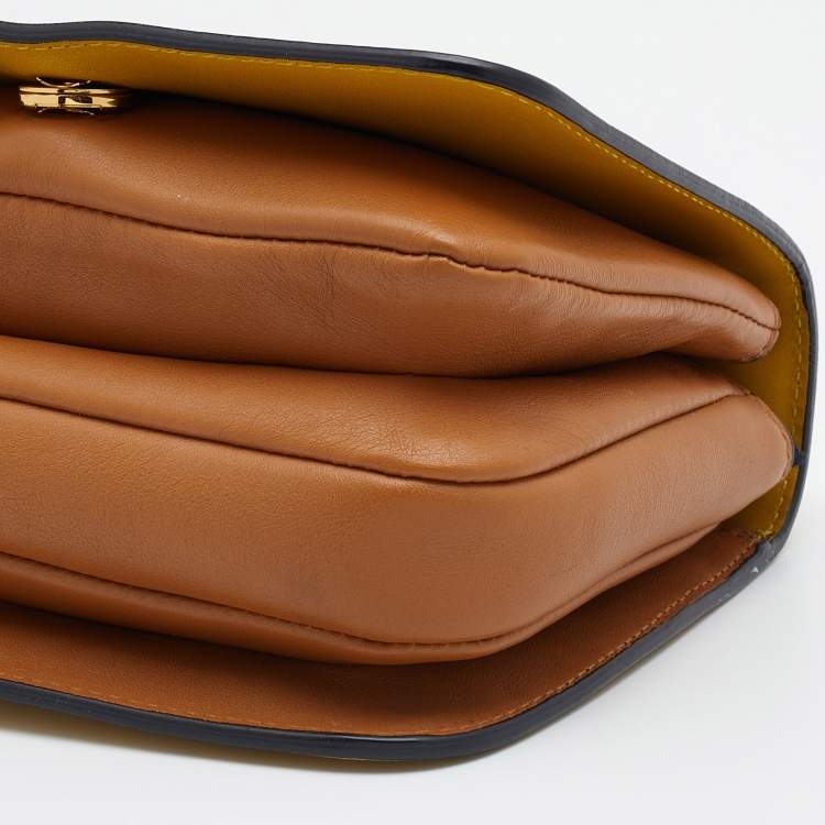 مملوكة مسبقًا Marni Yellow/Caramel Leather Crossbody Bag