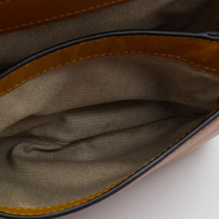مملوكة مسبقًا Marni Yellow/Caramel Leather Crossbody Bag