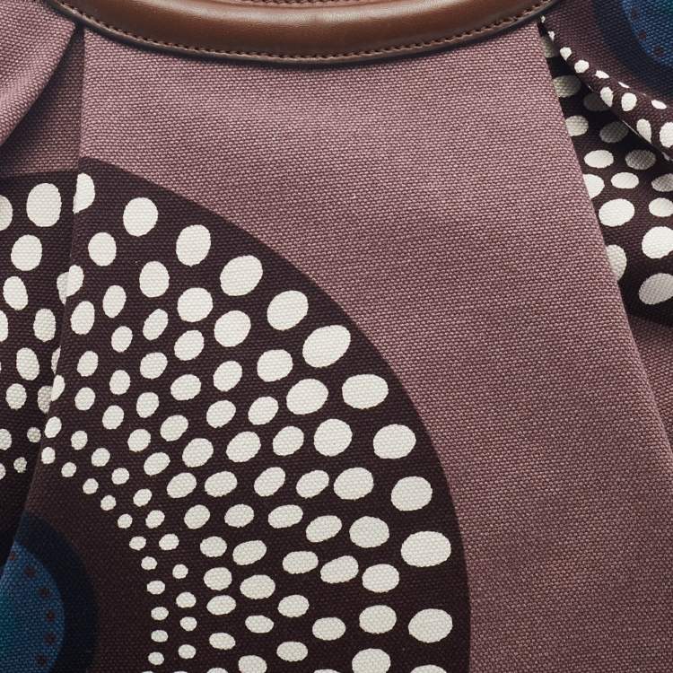 Pre Owned Marni Multicolor Printed Canvas And Leather Hobo