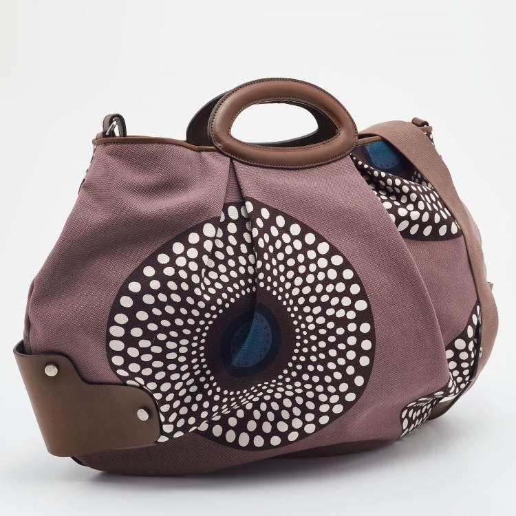 Pre Owned Marni Multicolor Printed Canvas And Leather Hobo