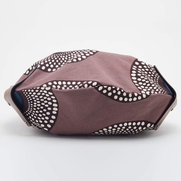 Pre Owned Marni Multicolor Printed Canvas And Leather Hobo