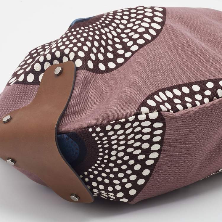Pre Owned Marni Multicolor Printed Canvas And Leather Hobo