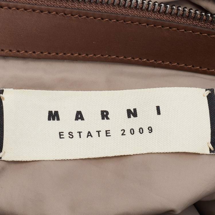 Pre Owned Marni Multicolor Printed Canvas And Leather Hobo