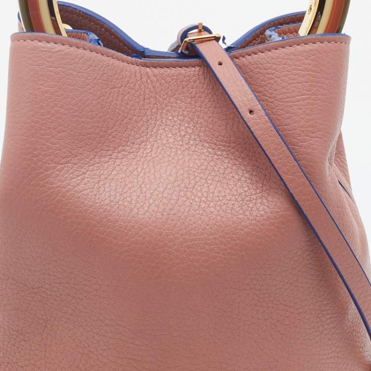 Pre Owned Marni Old Rose Leather Pannier Top Handle Bucket Bag