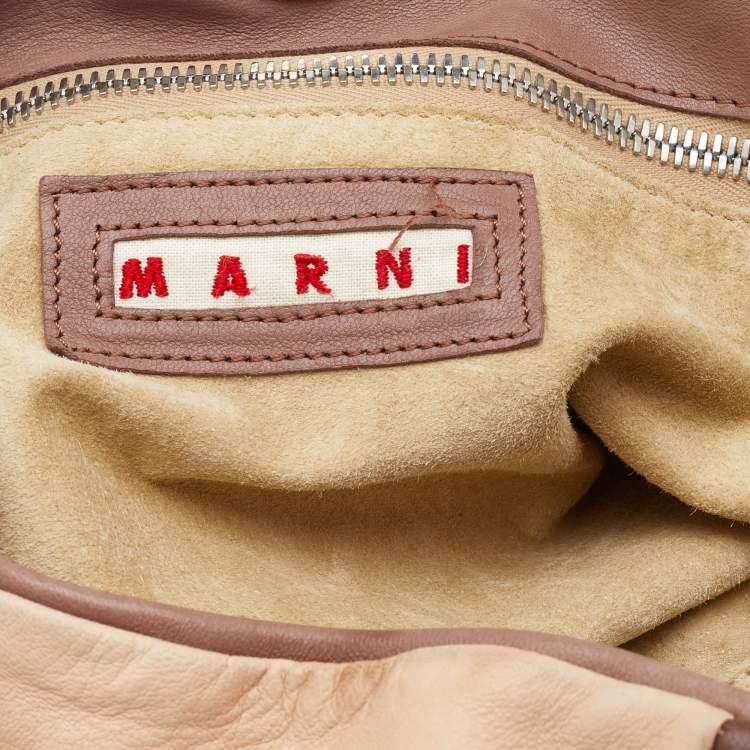 Pre Owned Marni Multicolor Leather Color Block Hobo
